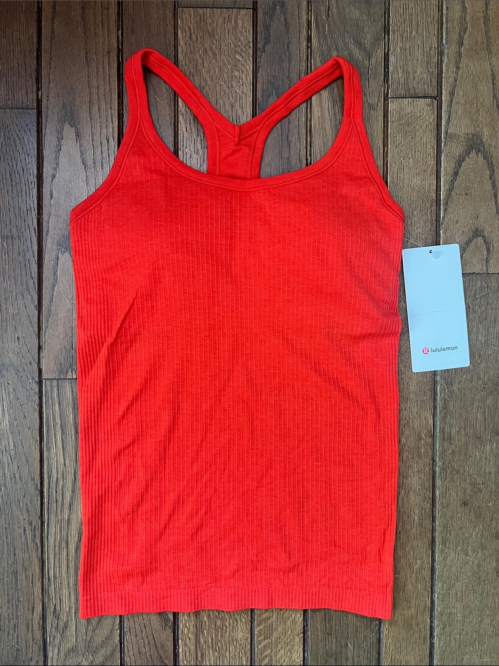 Lululemon Cherry Ember Red Ebb To Street Ribbed Racerback Tank Size 6 NWT